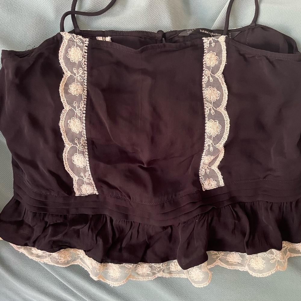 Zara camisole top with lace and ruffle trim